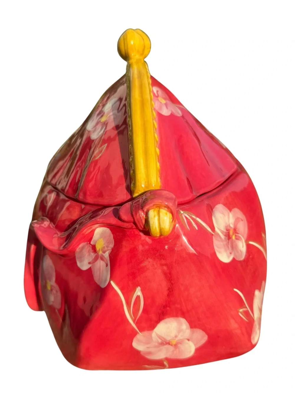 Debi Collins Purse Cookie Jar Floral Ceramic Cottagecore Grandmillennial Decor